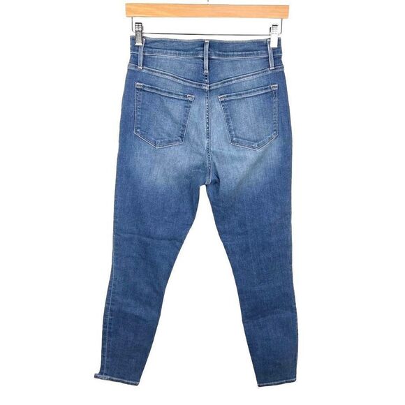 FRAME Ali High Rise Waist Cigarette Jeans Distressed Hem Medium Wash size 28 - Picture 4 of 12